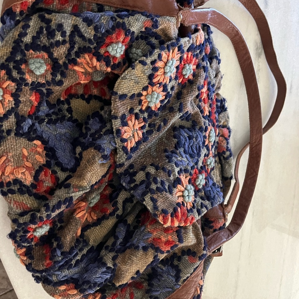 Miss Albright Floral Tapestry Bag - Blue and Red - Picture 2 of 6